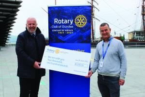 Dundee Rotary Club 2020-21 President Clive Murray with David Barrie of We Are With You
